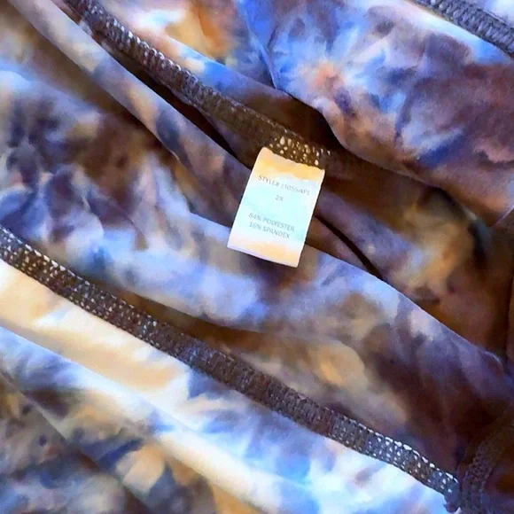 Rae Mode Marble Tie Dye Fitted Jacket Hoodie 2XL NWOT Athletic Zip - Picture 11 of 11